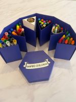 ست رنگ‌آمیزی و نقاشی کودک مدل Inspire Children – جعبه شش‌ضلعی تاشو ارگانایزر