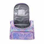 کیف غذا دوطبقه بنددار اسمیگل (Smiggle) طرح شکوفه بنفش و پولک‌دوزی - تصویر 2