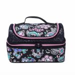 کیف غذا دوطبقه اسمیگل (Smiggle) زمینه مشکی با طرح گرافیتی فانتزی و اکلیلی