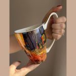 ماگ سرامیکی لوکس طرح شاهکارهای ون‌گوگ با دسته ارگونومیک و لبه طلاکوب - تصویر 4