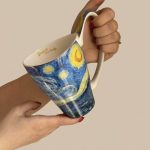 ماگ سرامیکی لوکس طرح شاهکارهای ون‌گوگ با دسته ارگونومیک و لبه طلاکوب - تصویر 5
